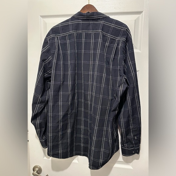 STRUCTURE XXL Navy White Plaid Woven Button Down Shirt R $65 - Picture 5 of 9